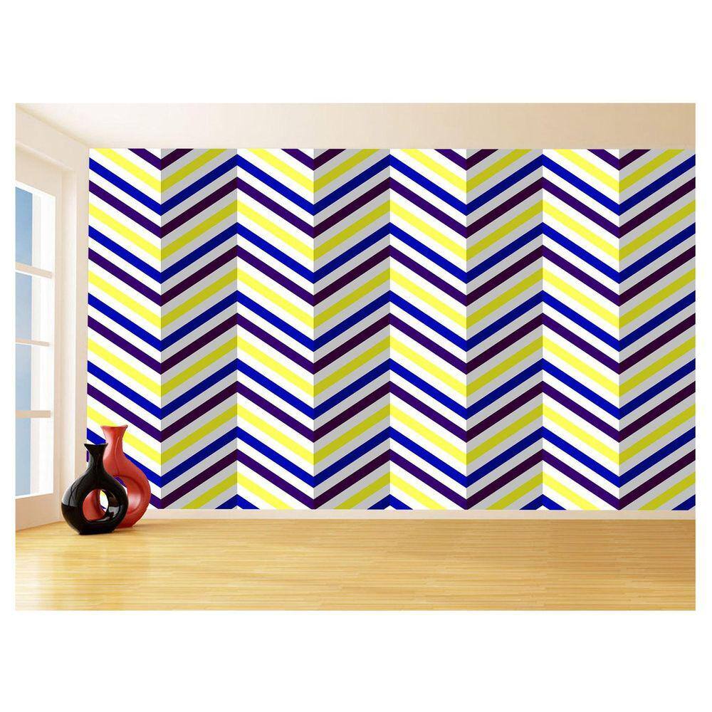 Papel De Parede 3D Sala Chevron Zig Zag Listras 3,5M Zig38