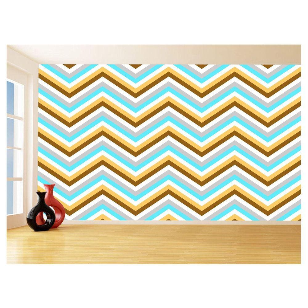 Papel De Parede 3D Sala Chevron Zig Zag Listras 3,5M Zig63