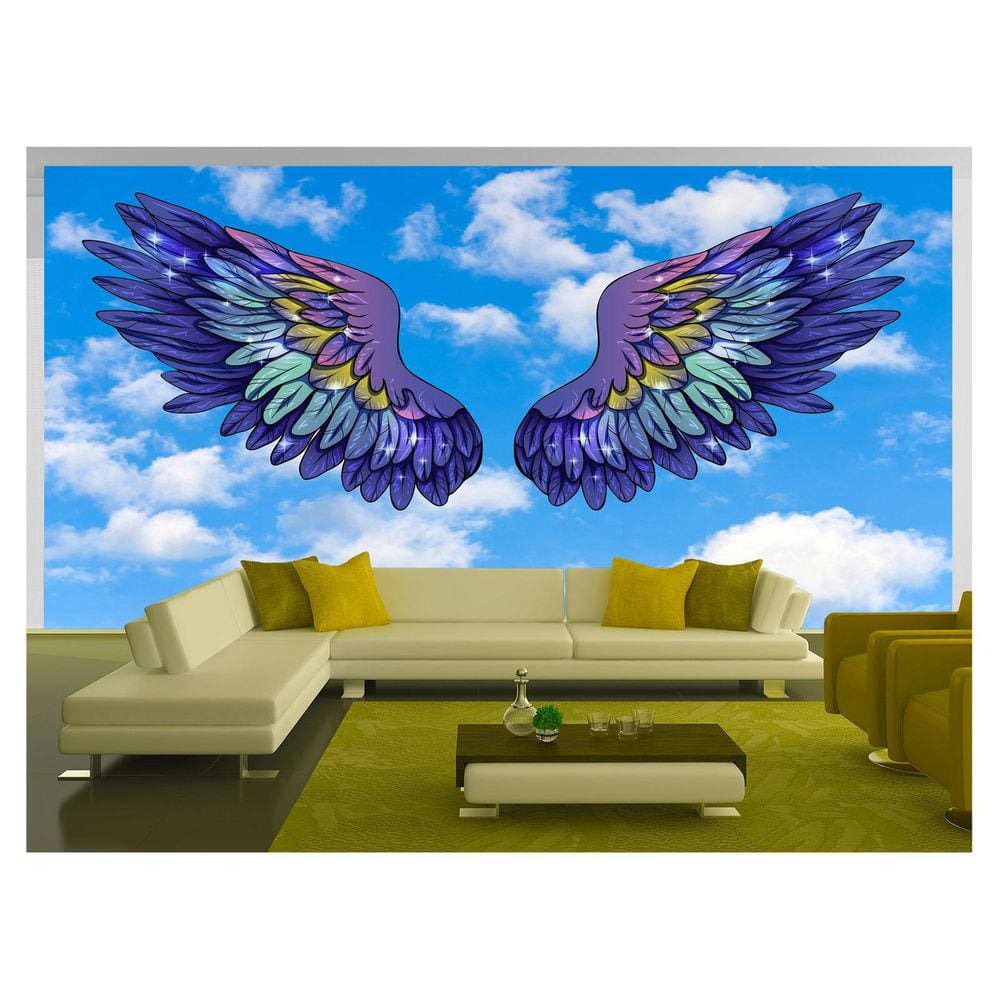 Papel De Parede 3D Arte Asas Selfie Insta Cores 3,5M Tra328
