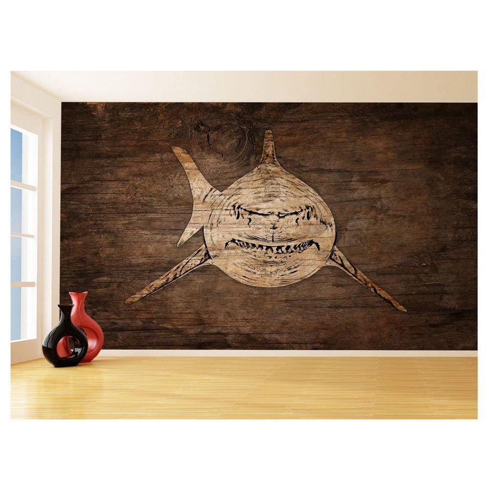 Papel De Parede Animais Pop Art Tubarão Cores 3,5M Pxa572