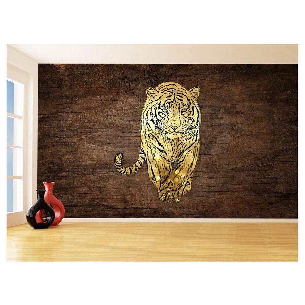 Papel De Parede 3D Animais Pop Art Tigre Felino 3,5M Pxa147