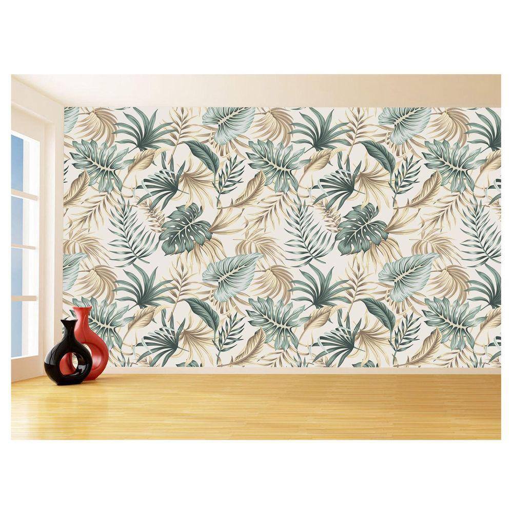 Papel De Parede 3D Textura Folhas Tropicais Mata 3,5M Txt69