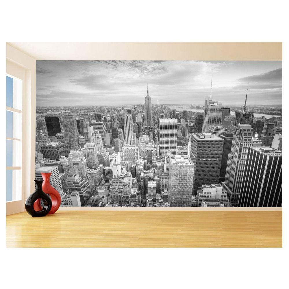 Papel De Parede 3D Cidade Nova York Vista Aérea 3,5M Ncd279