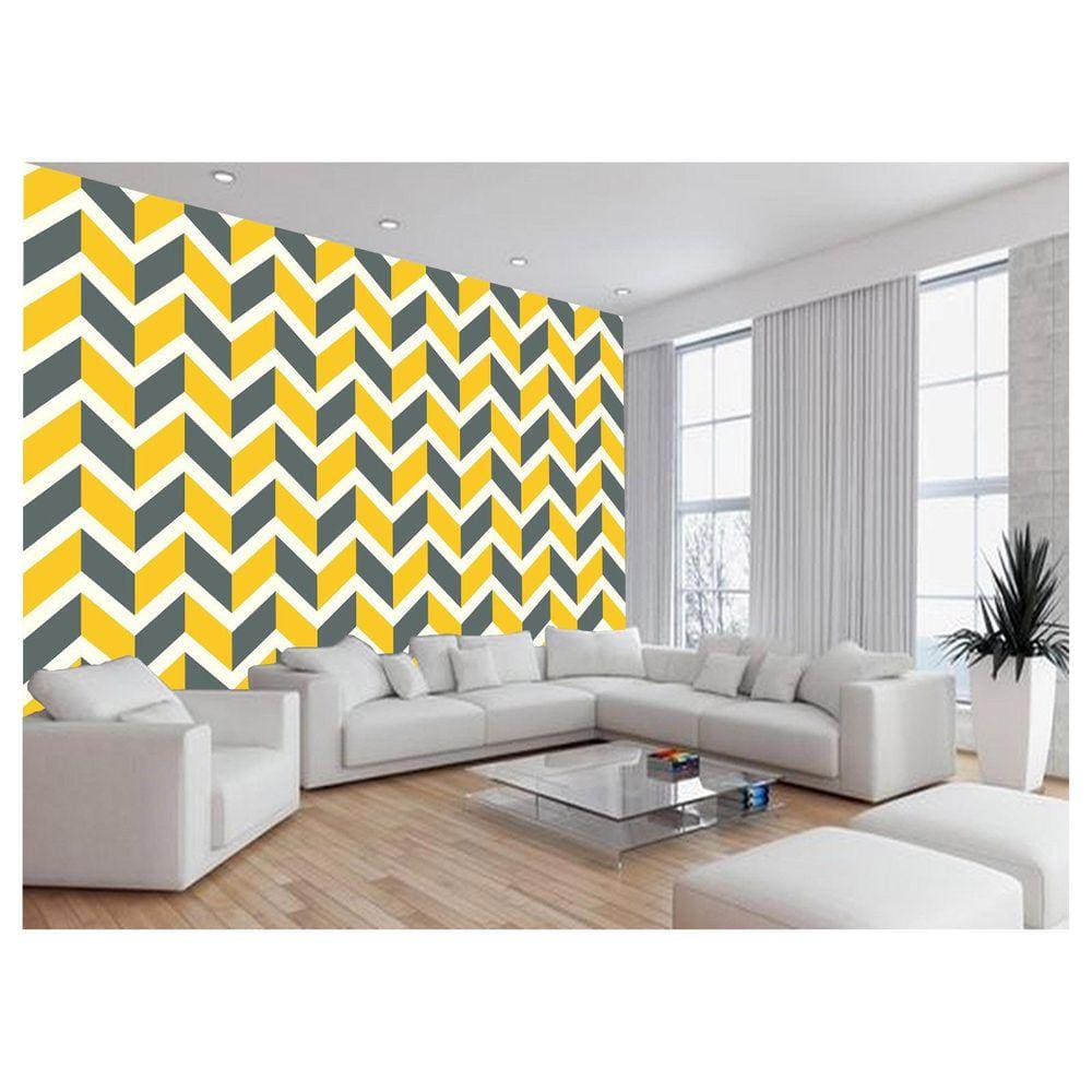 Papel De Parede 3D Sala Chevron Zig Zag Listras 3,5M Zig23