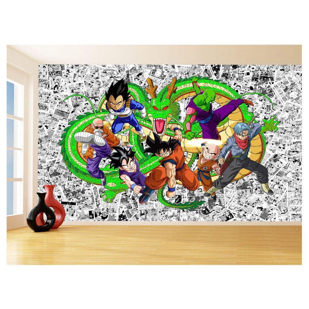 Papel De Parede Dragon Ball Goku Vegeta Anime 3,5M Dbz117