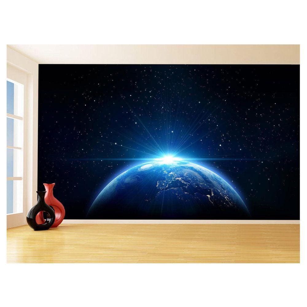 Papel De Parede Espaço Estrelas Planeta Terra 3,5M Nsp199