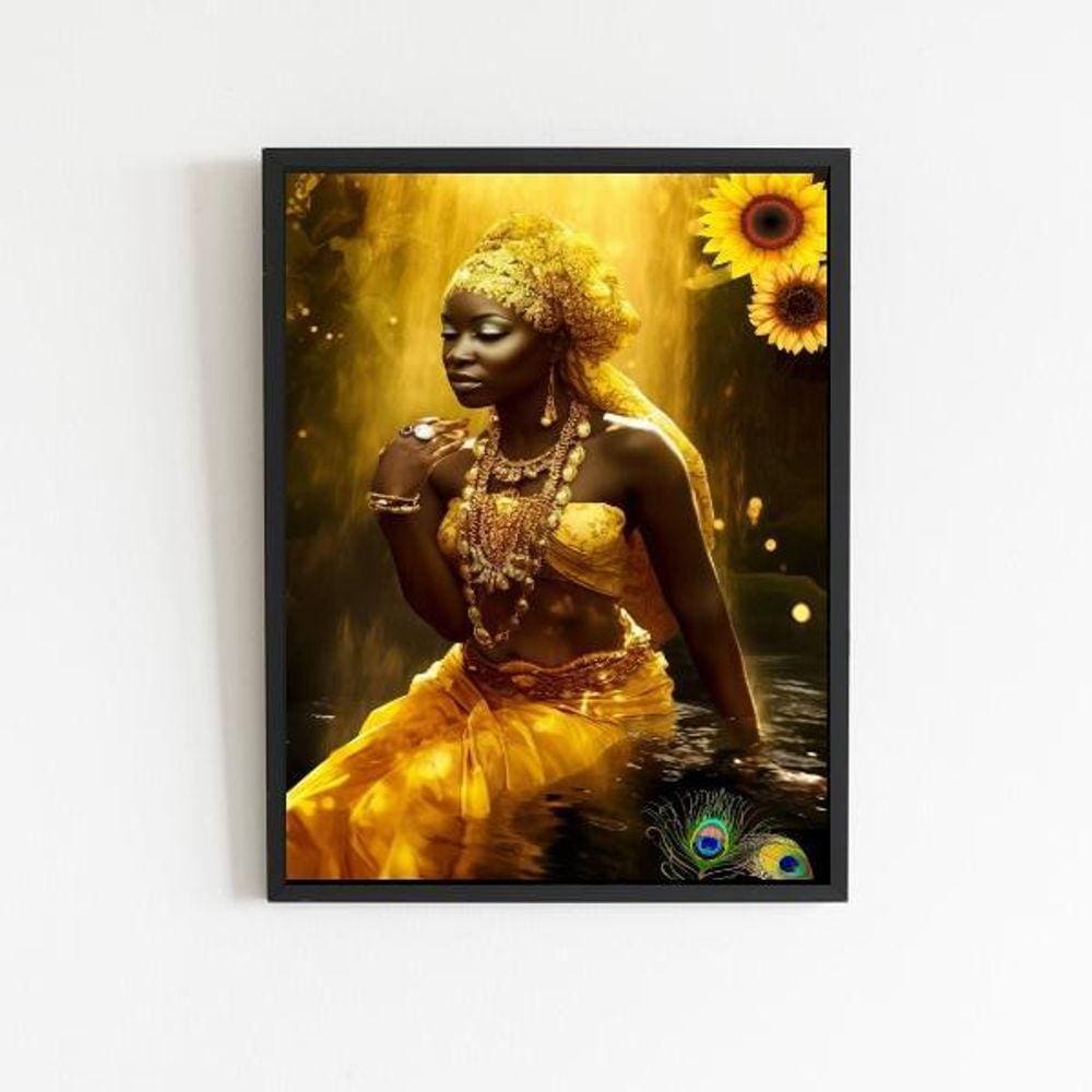 Quadro Decorativo Fotografia Oxum 24X18Cm - Com Vidro Preta