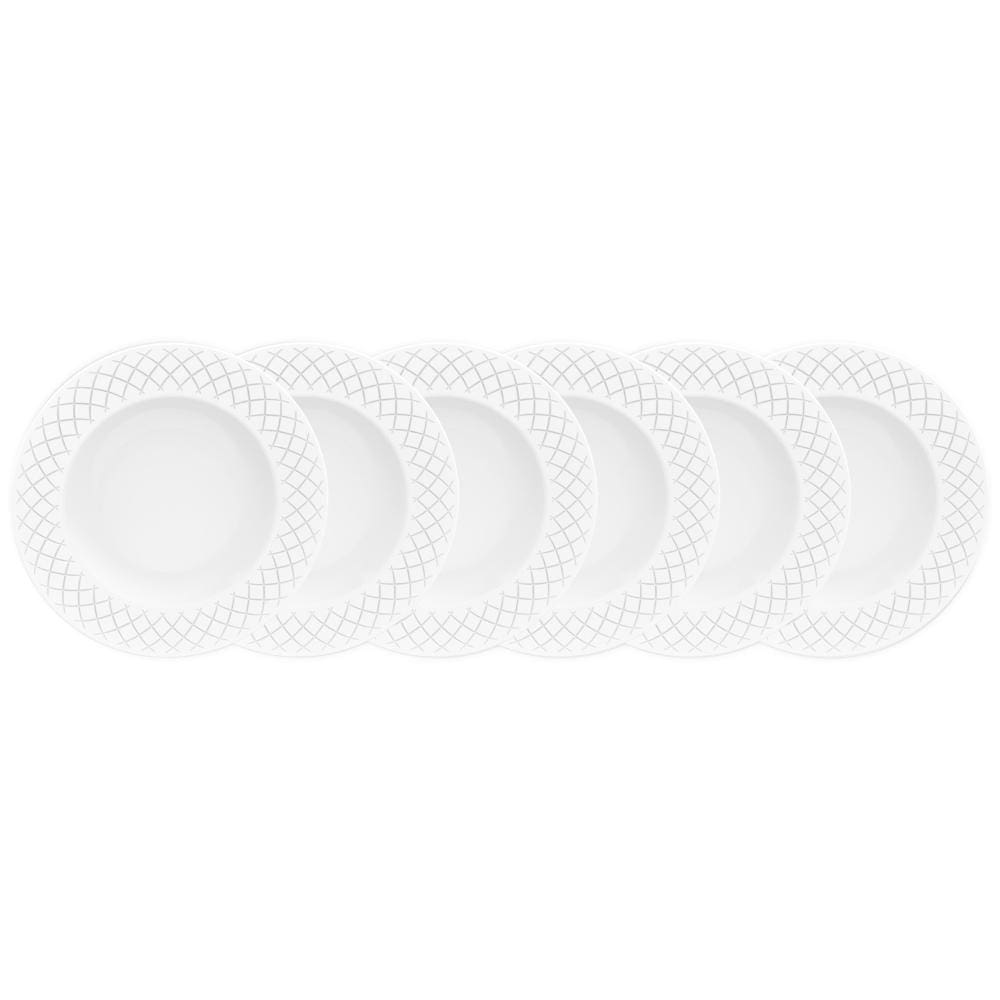 Jogo De Pratos Rasos Tramontina Porcelana Ingrid 27Cm 6 Pç