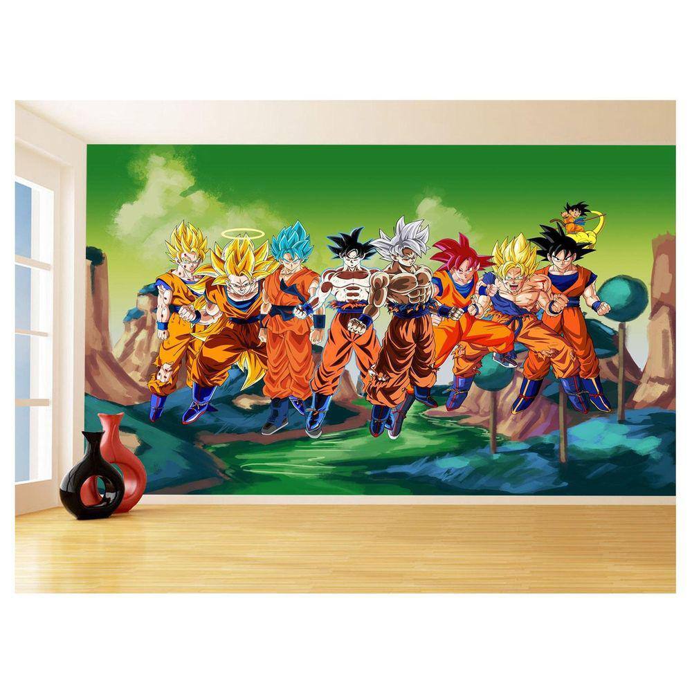 Papel De Parede Dragon Ball Goku Vegeta Anime 3,5M Dbz306