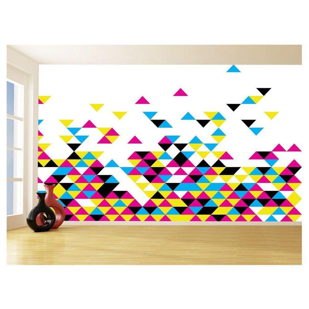 Papel De Parede Geométrico Triângulos Abstrato 3,5M Gmt57