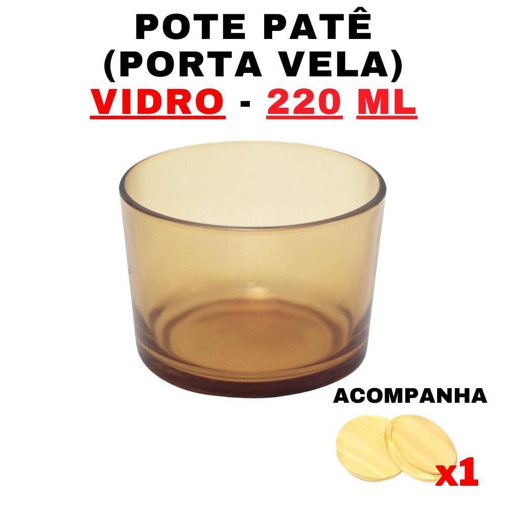 Kit Potes De Vidro Patê Translúcido Dourado C/Tampa 220Ml