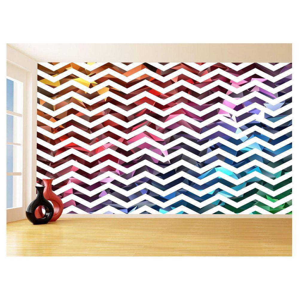 Papel De Parede 3D Sala Chevron Zig Zag Listras 3,5M Zig126