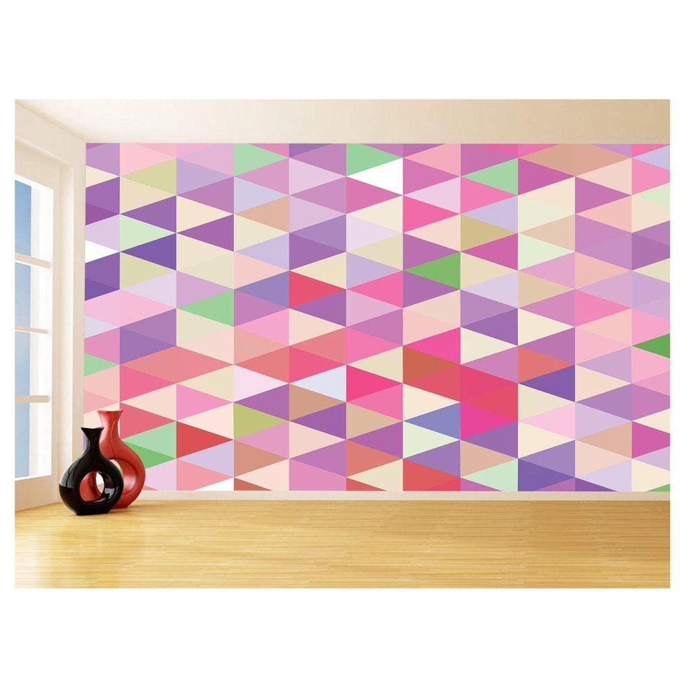 Papel De Parede Geométrico Triângulos Abstrato 3,5M Gmt73