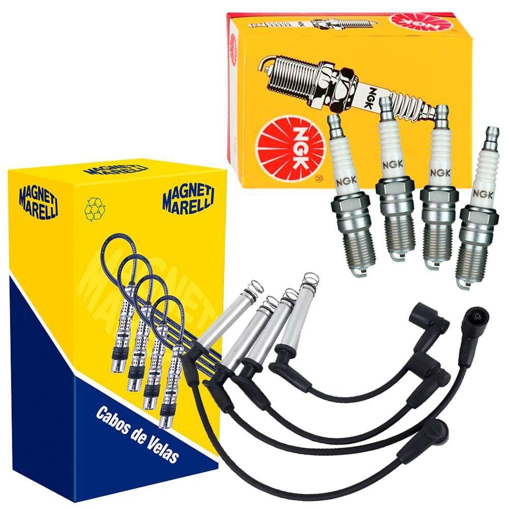Kit Cabo Magneti Marelli + Vela NGK Gol G2 1.0 16V 97 a 2001