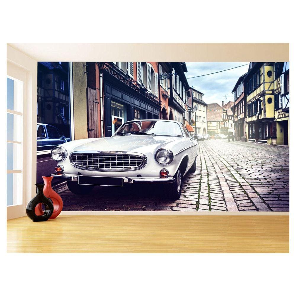Papel De Parede 3D Carro Antigo Clássico Vintage 3,5M Cxr45