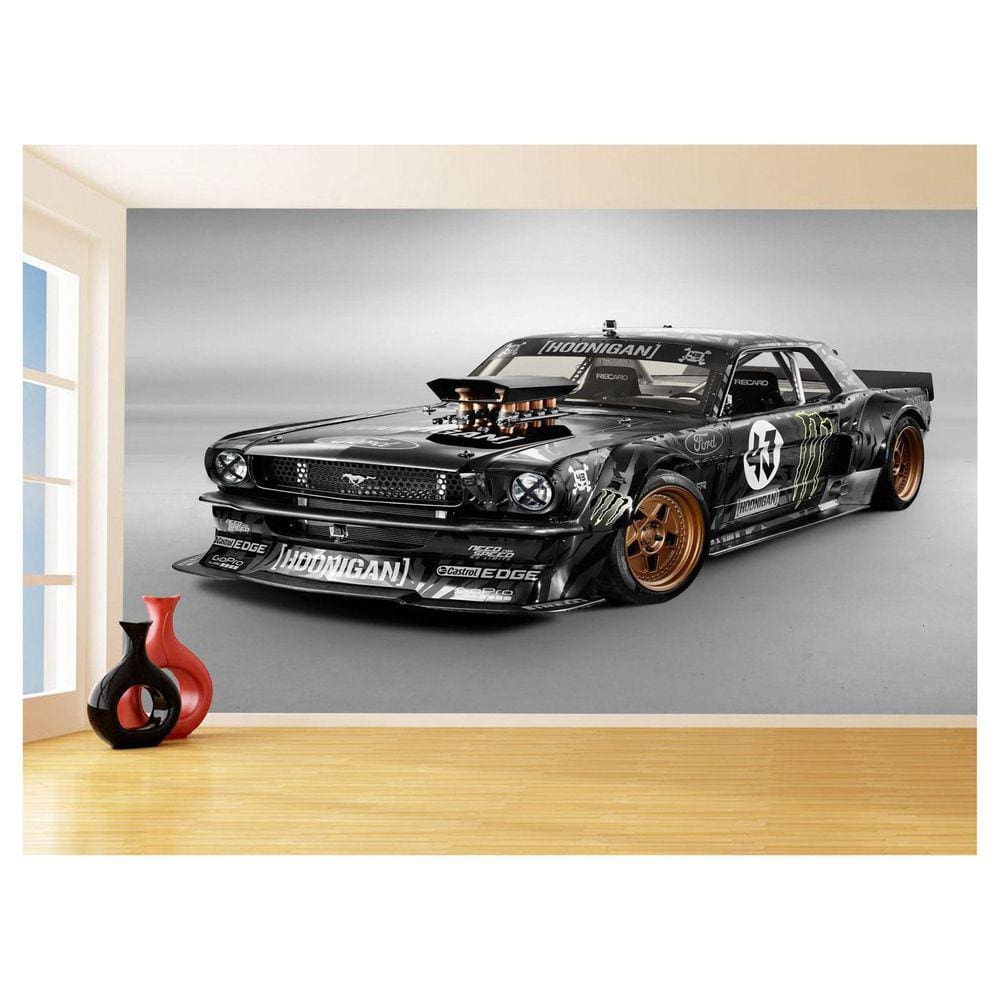 Papel De Parede 3D Carro Antigo Ford Mustang Hot 3,5M Cxr49