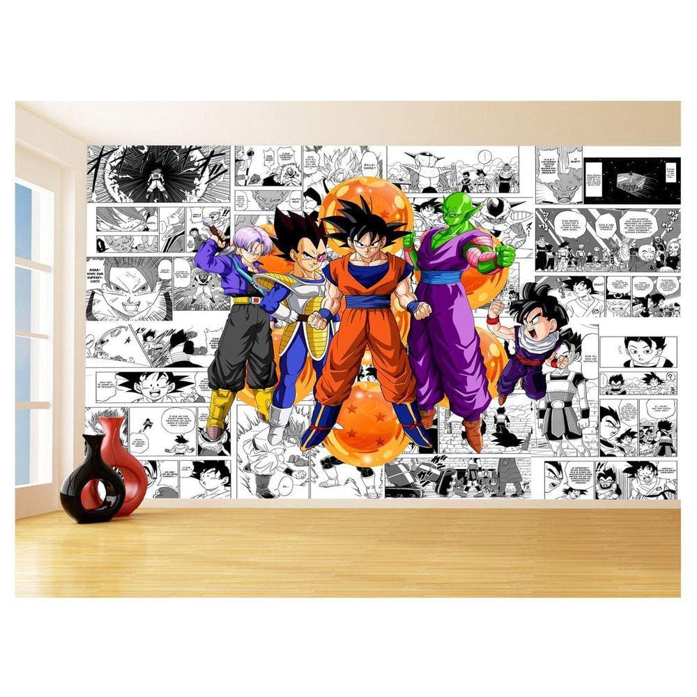 Papel De Parede Dragon Ball Goku Vegeta Anime 3,5M Dbz195