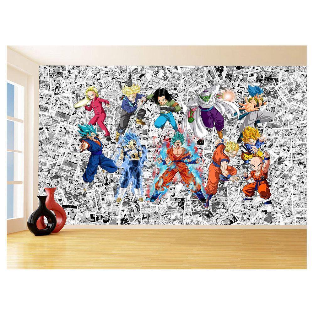 Papel De Parede 3D Dragon Ball Goku Vegeta Anime 3,5M Dbz97