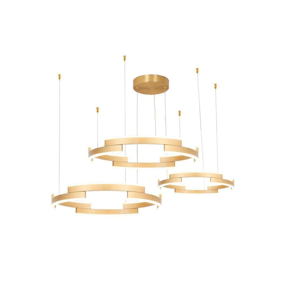 Pendente Match 3 Aros 3xled 40w Dourado