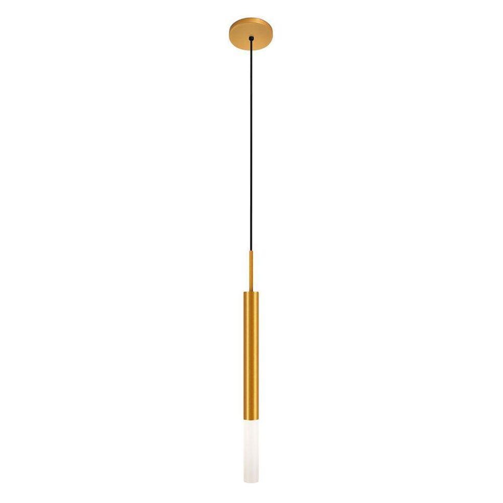 Luminária De Teto Pendente Tubo Difusor Sala Lavabo Dourado