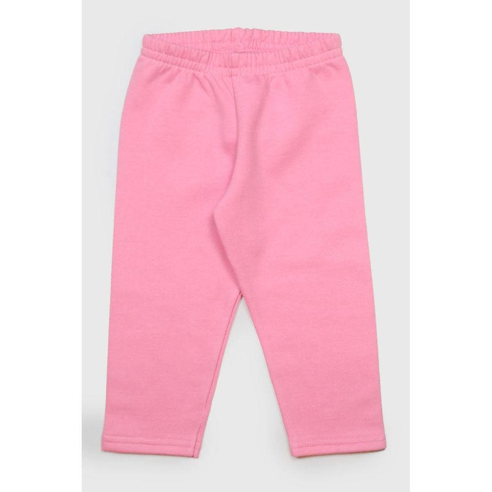 Calça Moletom Flanelado Rosa Infantil Frio Elian Menina
