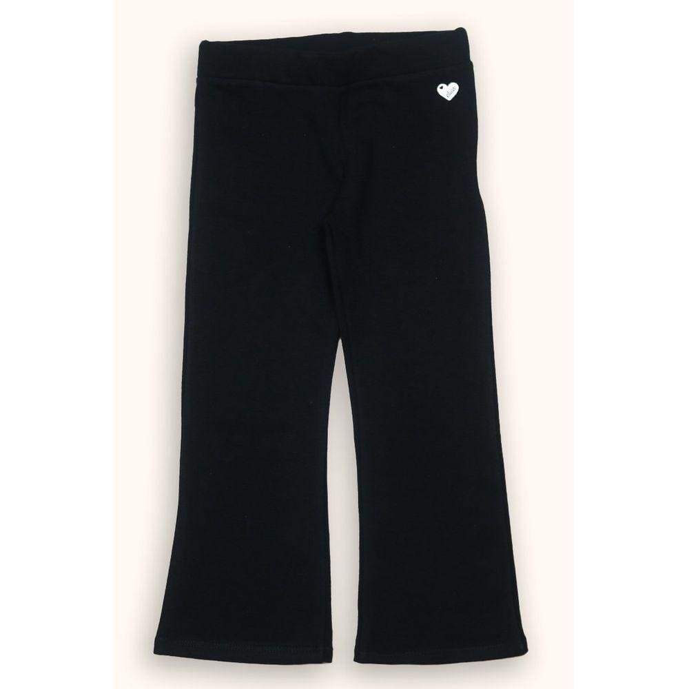 Calça Molecotton Menina Preto  Flanelado Inverno Elian