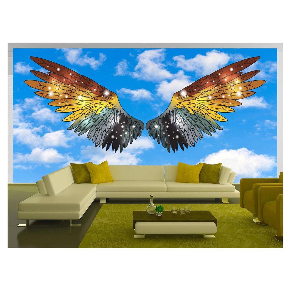 Papel De Parede 3D Arte Asas Selfie Insta Cores 3,5M Tra323