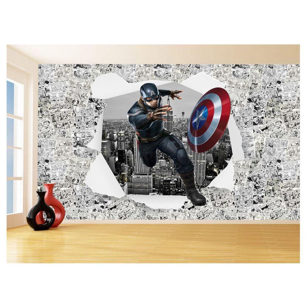 Papel De Parede 3D Heróis Página Quadrinhos Hq 3,5M Nhma261