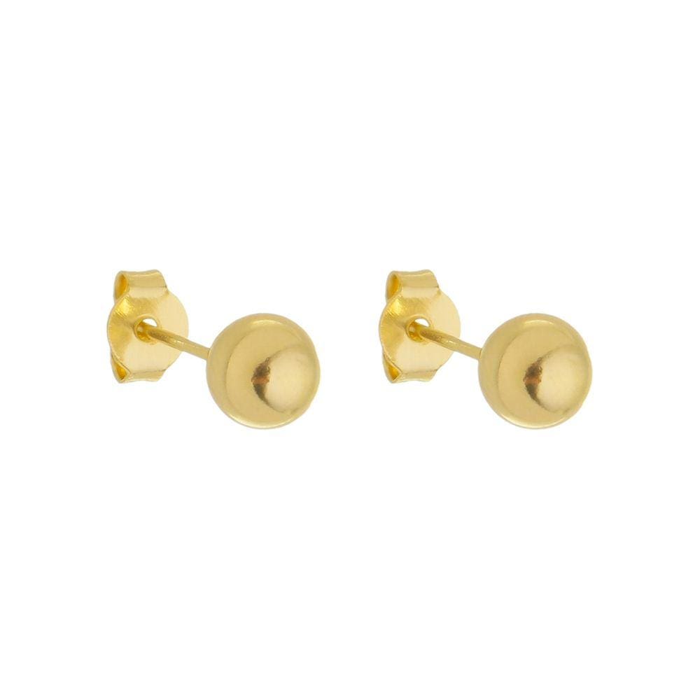 Brinco Bola 6mm Folheado a Ouro 18K
