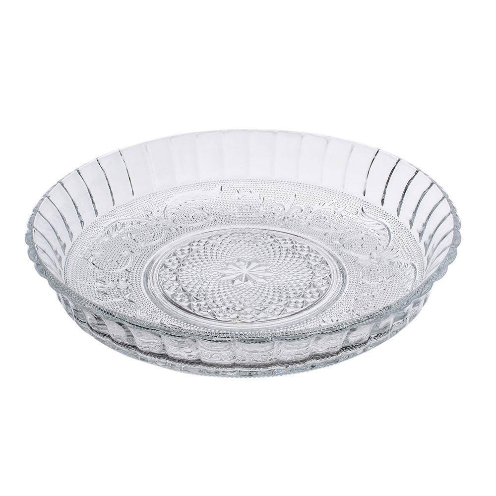 Prato de Bolo Centro Mesa Royal Casual Vidro 30cm Class Home