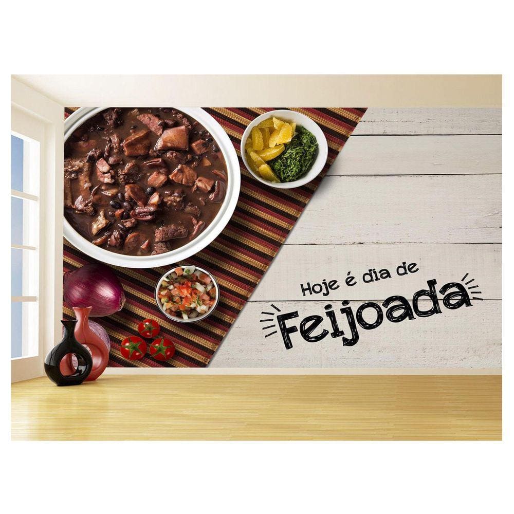Papel De Parede Alimentos Feijoada Prato Arroz 3,5M Al320