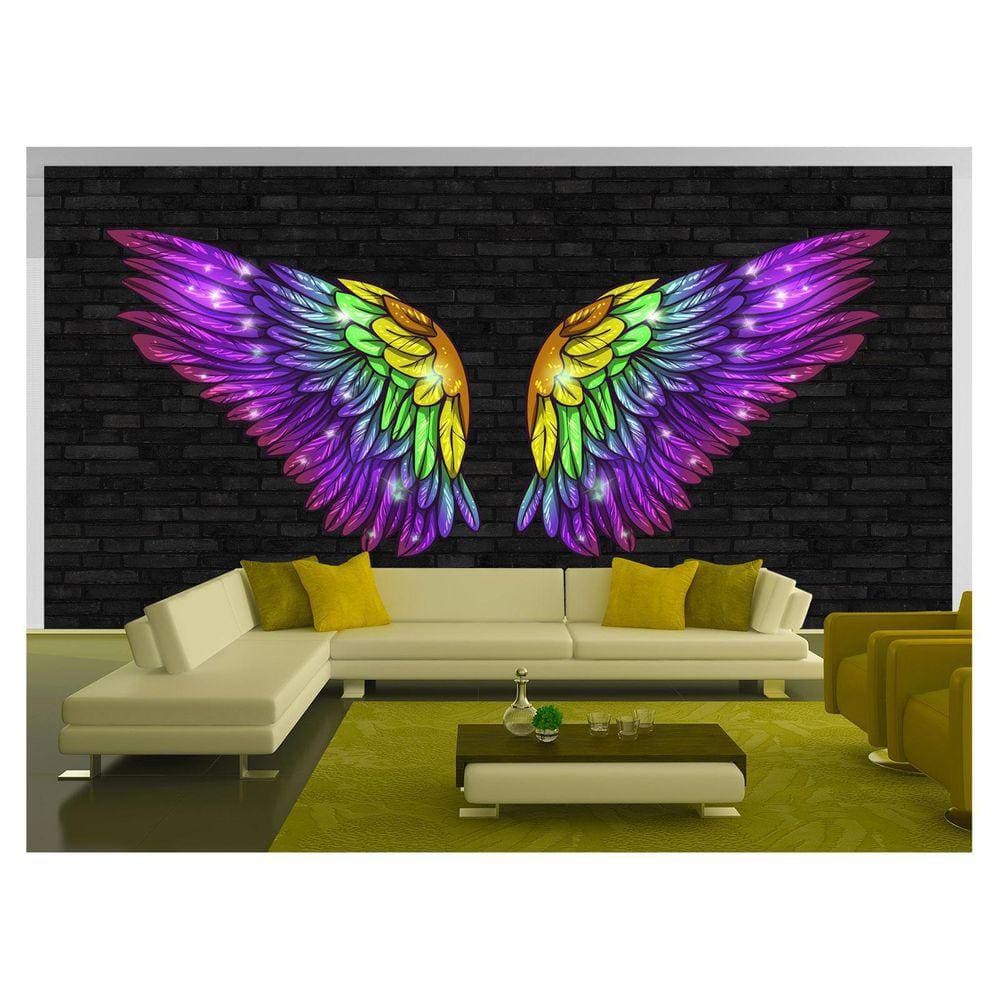 Papel De Parede 3D Arte Asas Selfie Insta Cores 3,5M Tra429
