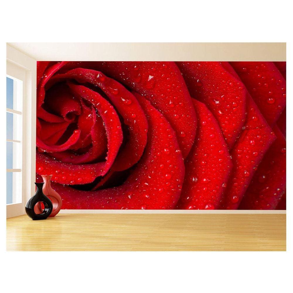 Papel De Parede Flores Rosas Vermelhas Pétala 3,5M Nfl258