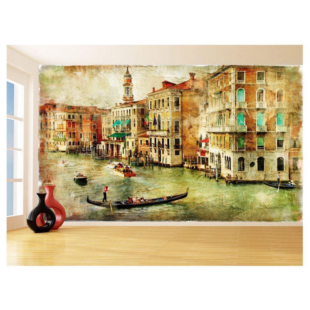 Papel De Parede 3D Arte Cartão Postal Veneza 3,5M Tra55