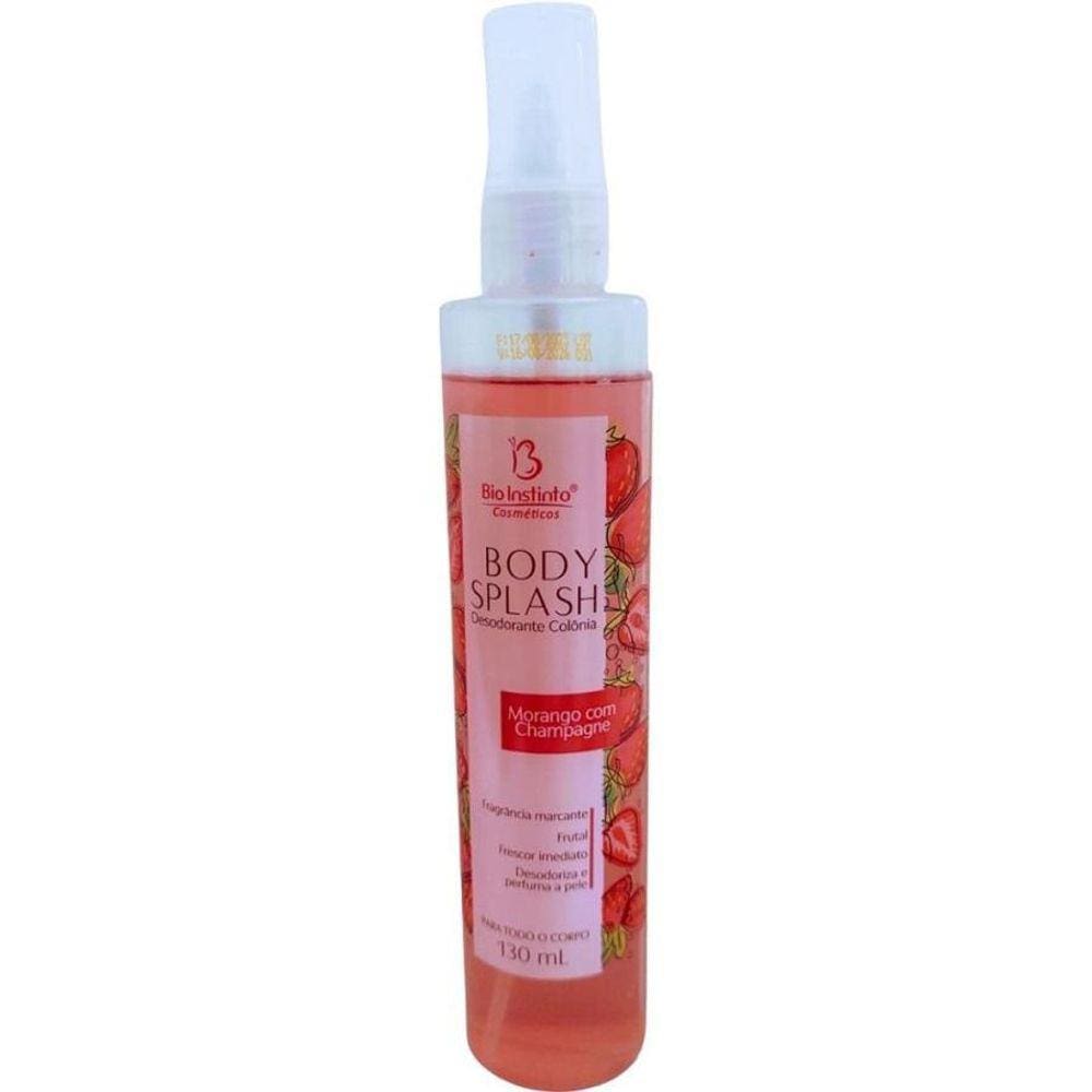 Body Splash Desodorante Colônia Morango Com Champagne 130Ml