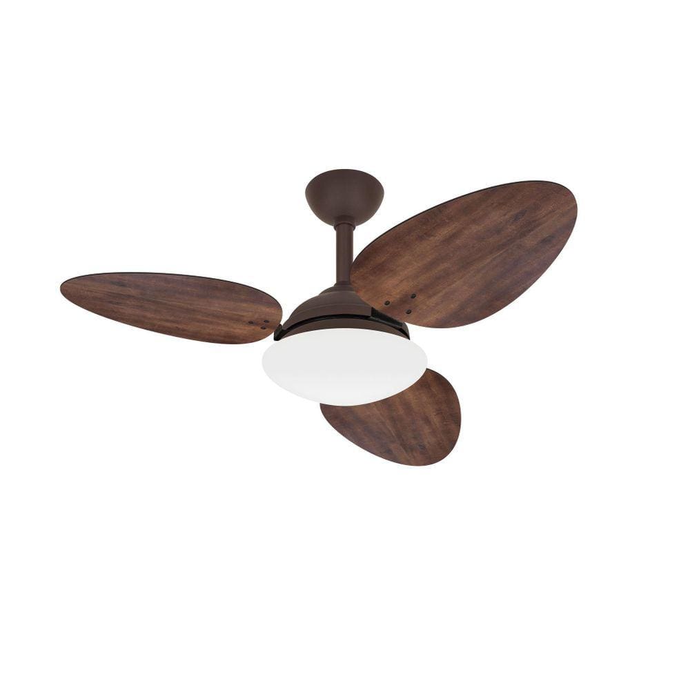 Ventilador Teto Trevo Marrom Sala 3 Pás Imbuia Ventax 110V