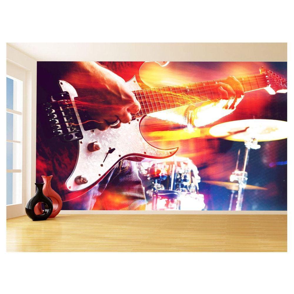 Papel De Parede Musica Banda Show Instrumento 3,5M Mus115