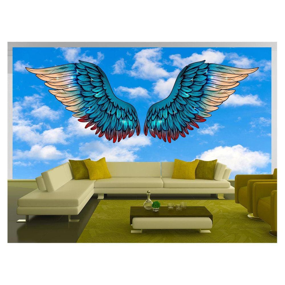 Papel De Parede 3D Arte Asas Selfie Insta Cores 3,5M Tra326