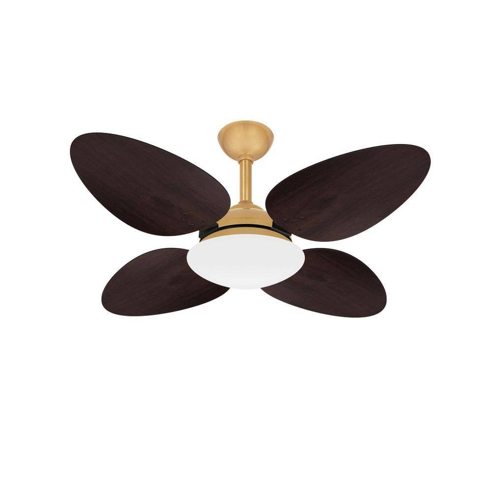 Ventilador Teto Dourado 4 Pás Econômico Trevo Ventax 220V