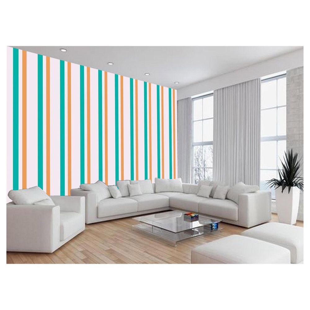 Papel De Parede 3D Listras Coloridas Verticais 3,5M Lst31