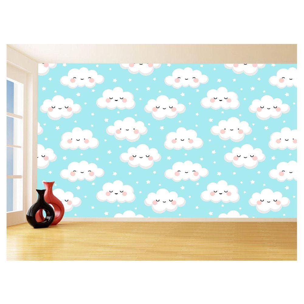 Papel De Parede 3D Infantil Nuvens Babê Baby 3,5M Azs312