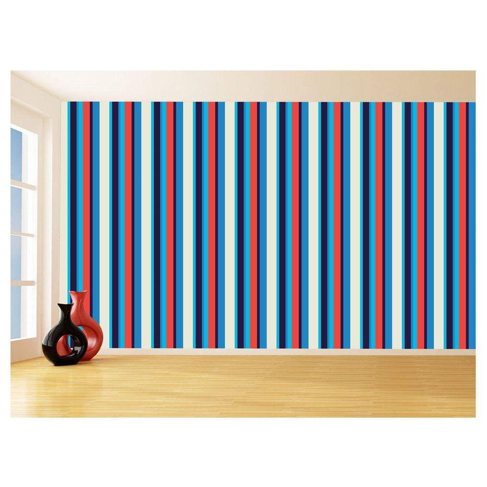 Papel De Parede 3D Listras Coloridas Verticais 3,5M Lst30