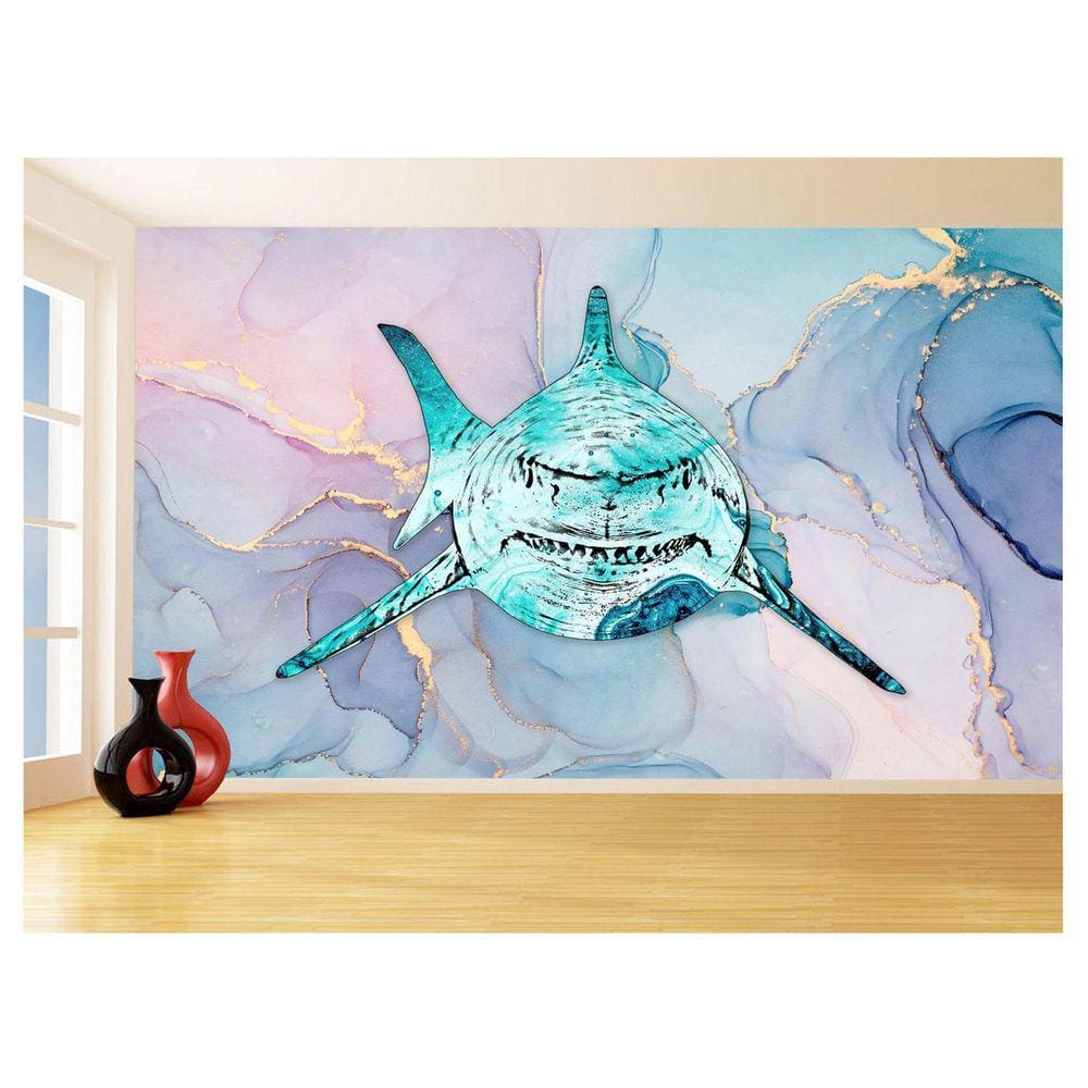 Papel De Parede Animais Pop Art Tubarão PXA539 1,75X2,0M