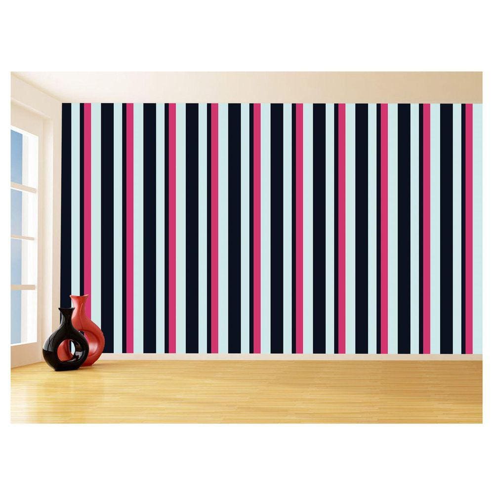 Papel De Parede 3D Listras Coloridas Verticais 3,5M Lst25