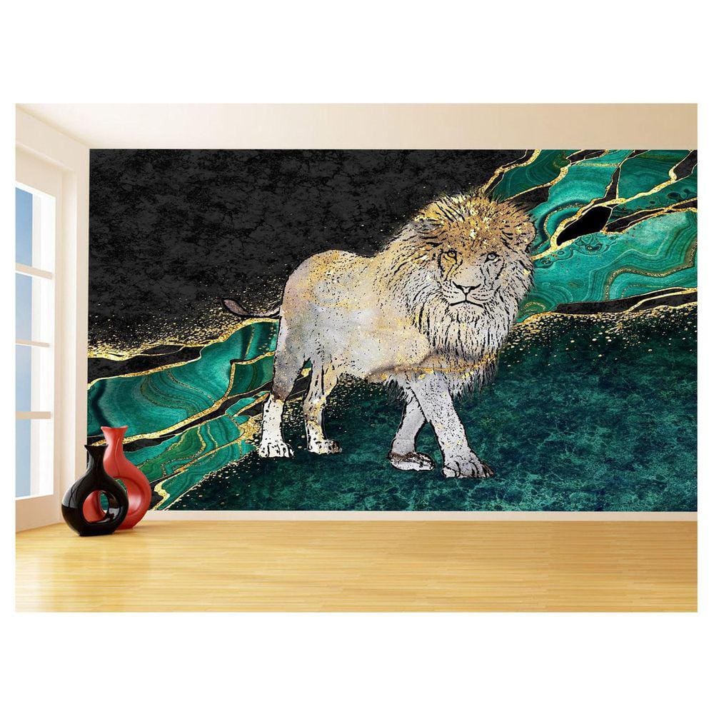 Papel De Parede Animais Pop Art Leão Rei Selva 3,5M Pxa33