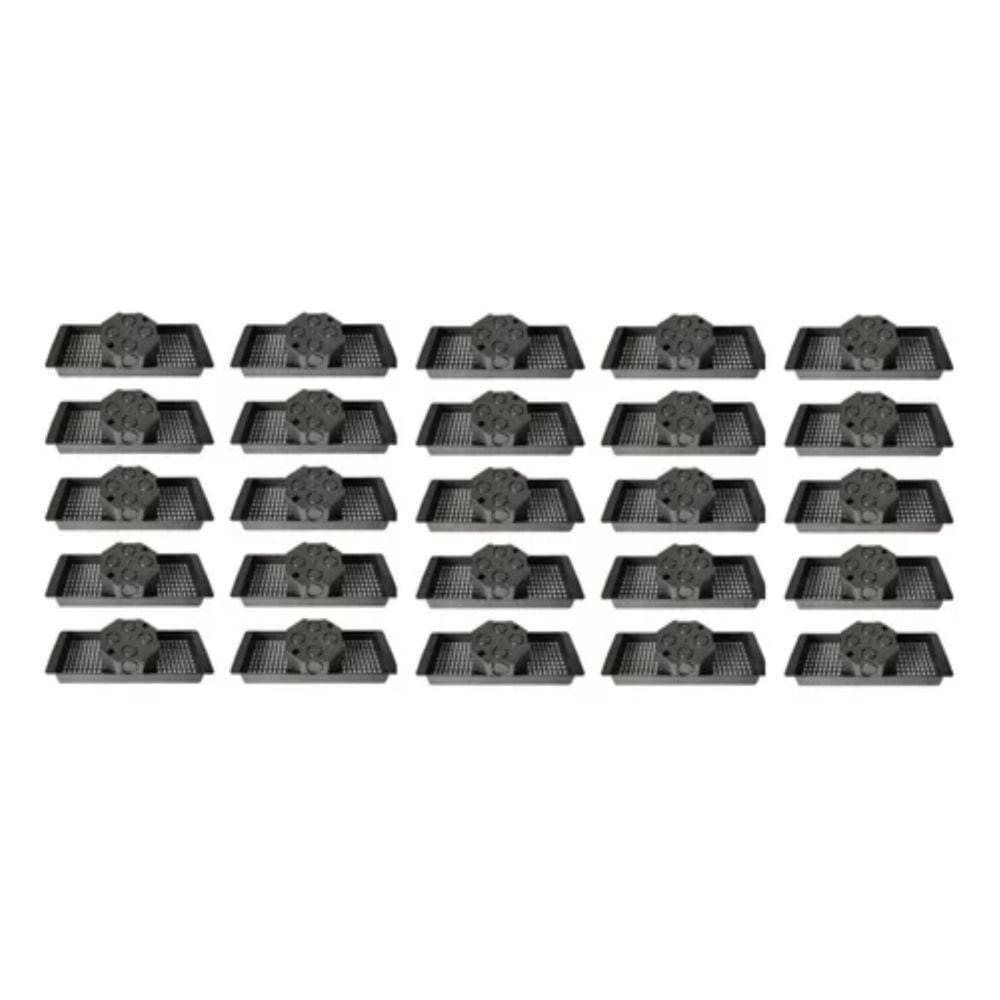 25 Caixas De Teto Suporte 30Cm Para Laje Preto Canal
