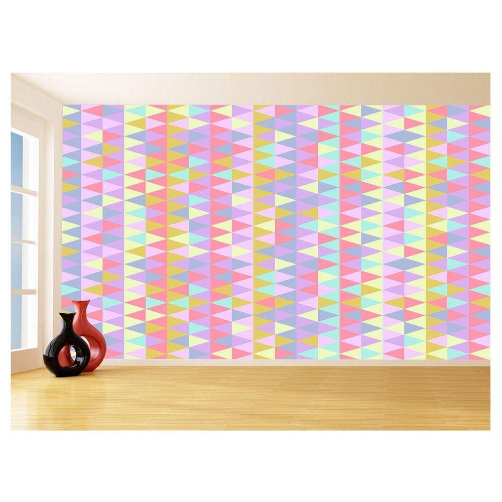 Papel De Parede Geométrico Triângulos Abstrato 3,5M Gmt91