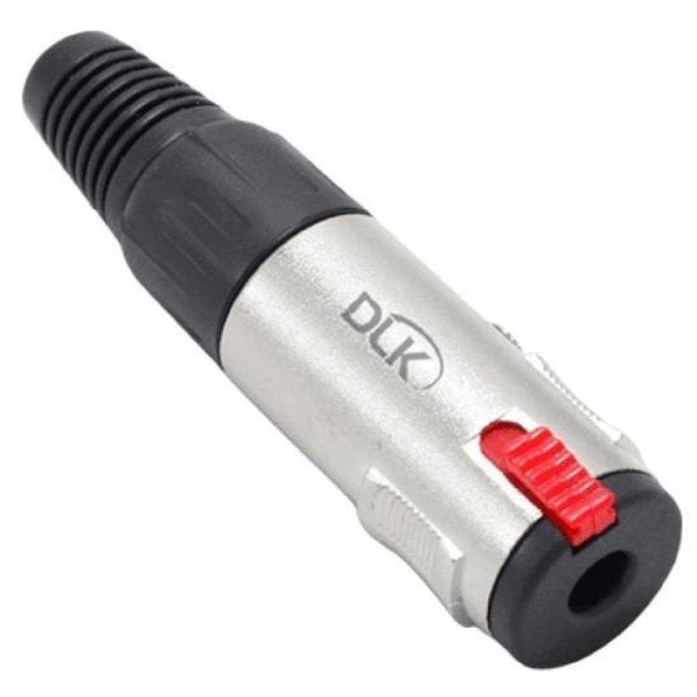 Conector Jack P10 Estéreo Fêmea Datalink - Pct / 10