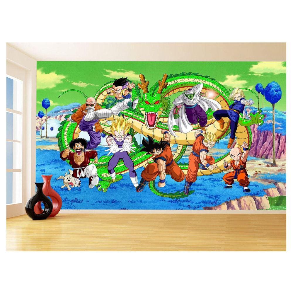 Papel De Parede Dragon Ball Goku Vegeta Anime 3,5M Dbz383