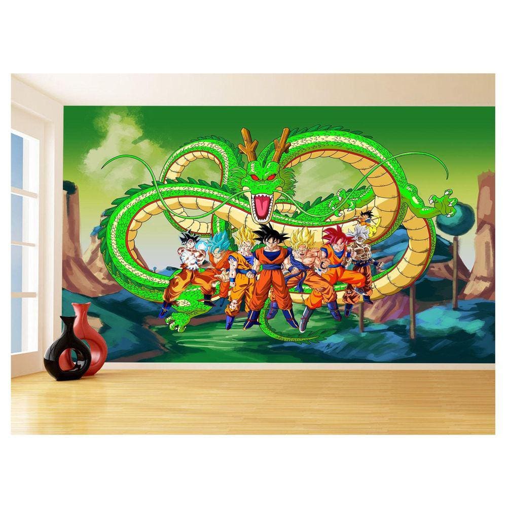 Papel De Parede Dragon Ball Goku Vegeta Anime 3,5M Dbz305